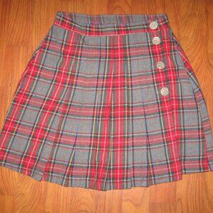 VINTAGE PELLINI Y2K Plaid Schoolgirl Mini Skirt 3/4 Crest Preppy Goth Ac…